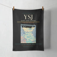 Thumbnail for Saint John Airport (YSJ) design on black towel