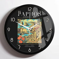 Thumbnail for PAPHOS - Poster - Wall Clock Framed - Black