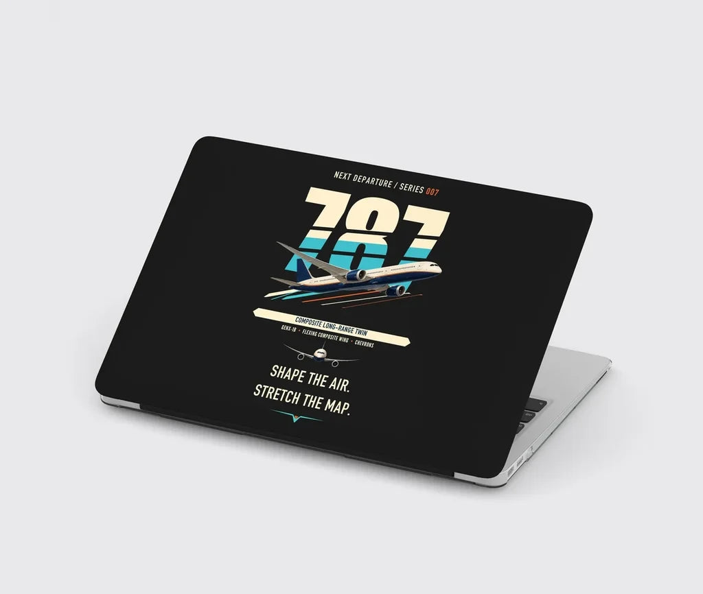 Boeing 787-9 Dreamliner design on black MacBook case
