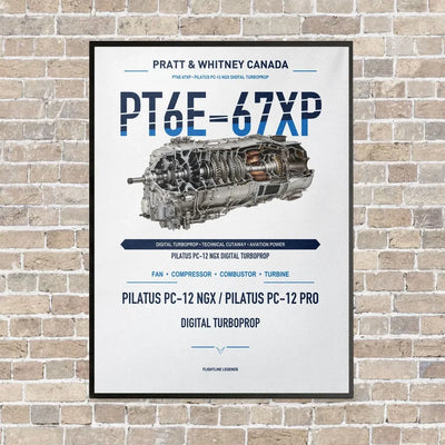 PT6E-67XP vertical canvas print - framed - white background