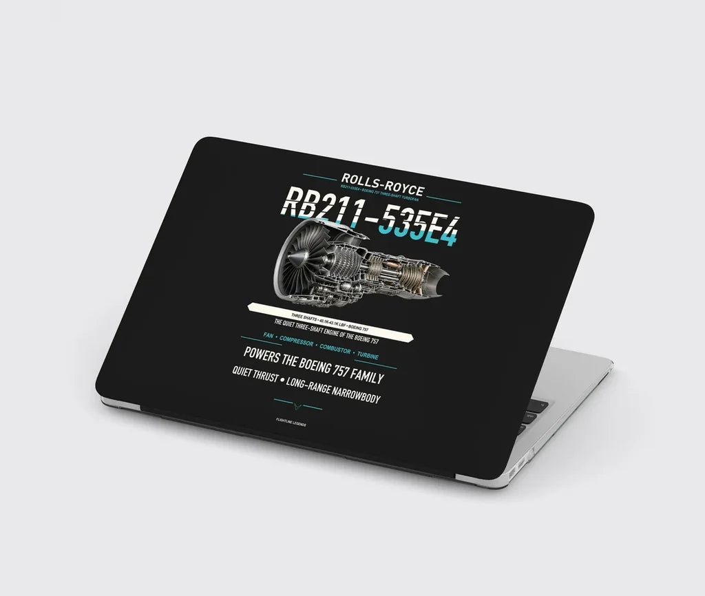 RB211-535E4 design on black MacBook case
