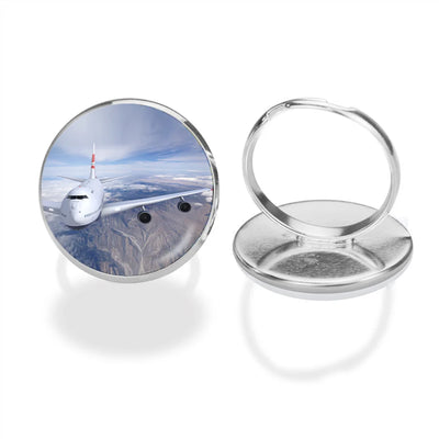 Graphical Boeing 747 aviation ring in stainless steel.