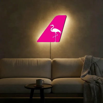 Silver Airlines aviation design on durable metal with LED aircraft tail wall art.
