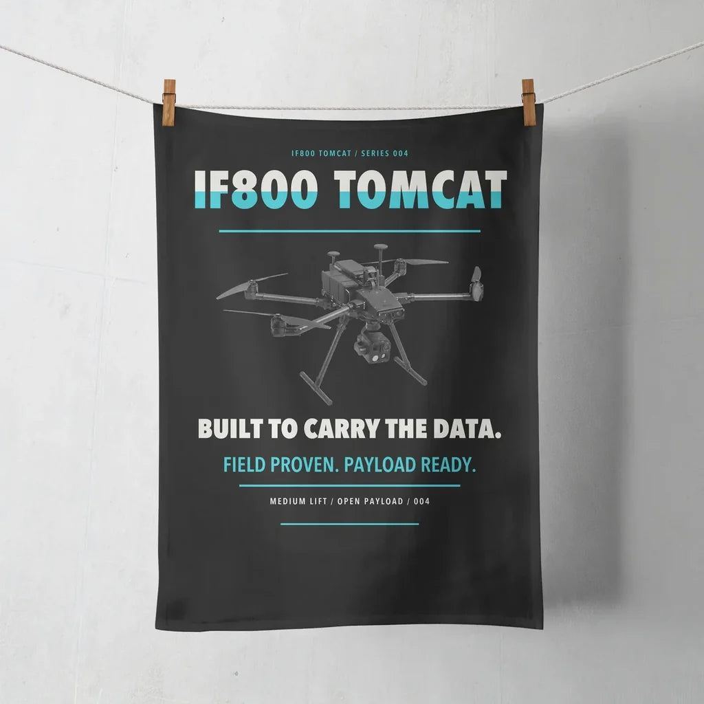 Inspired Flight IF800 Tomcat design on black towel