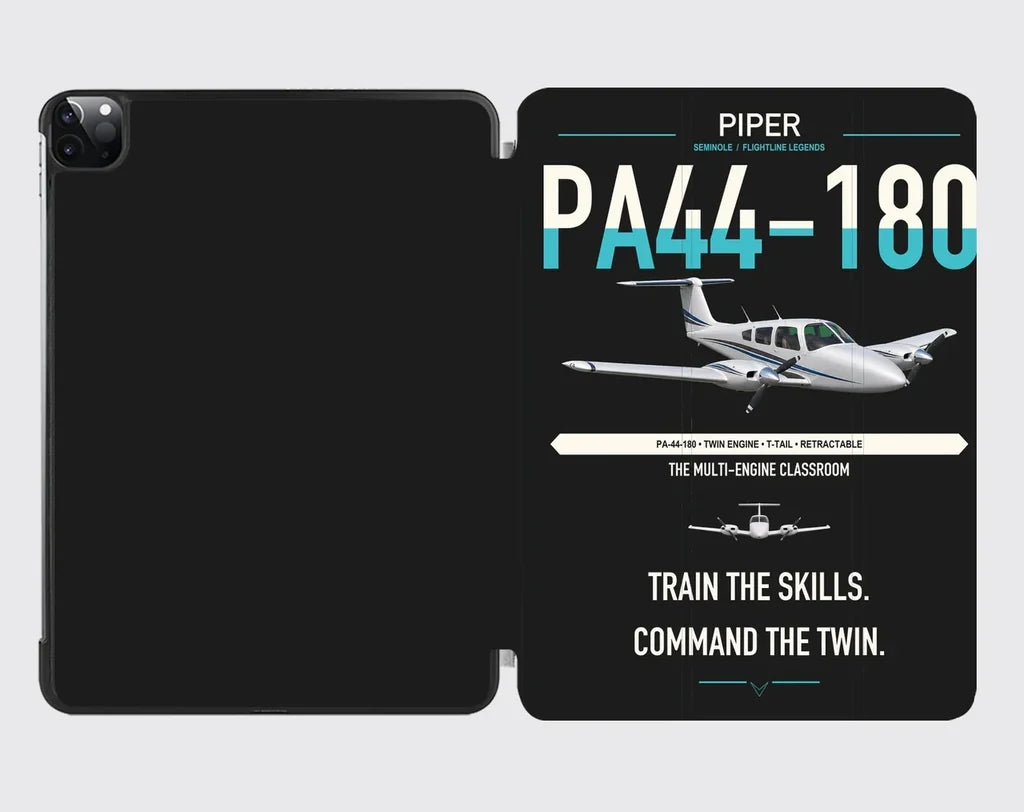 Piper PA-44-180 Seminole design on black ipad tablet case