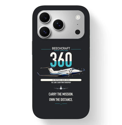 Beechcraft King Air 360 design on black magsafe iphone case, for iPhone 17 Pro