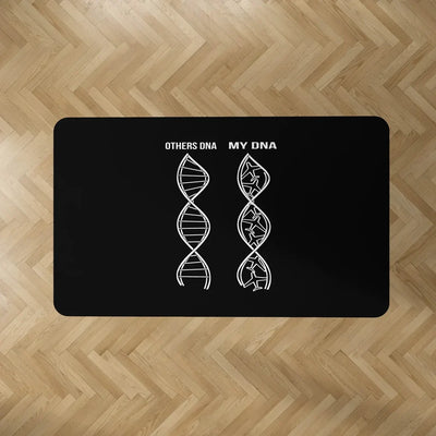 Aviation DNA aviation design on durable carpet pile with non-slip backing rectangle carpet floor mat.