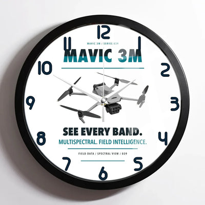 DJI Mavic 3 Multispectral design on white framed wall clock