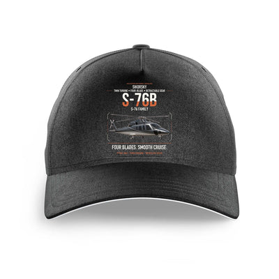 Sikorsky S-76B design on black printed hat