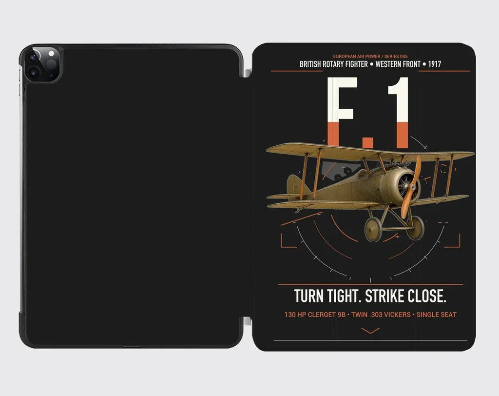Sopwith Camel F.1 design on black ipad tablet case