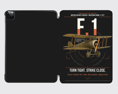 Sopwith Camel F.1 design on black ipad tablet case