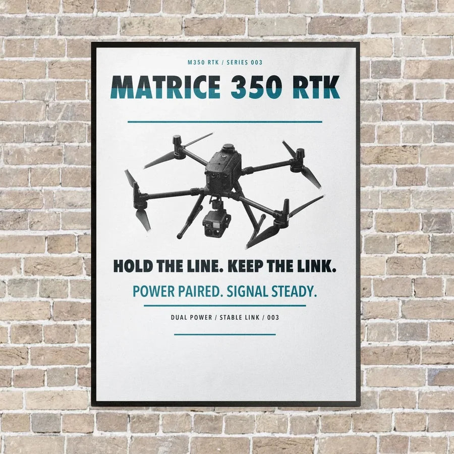 DJI Matrice 350 RTK vertical canvas print - framed - white background
