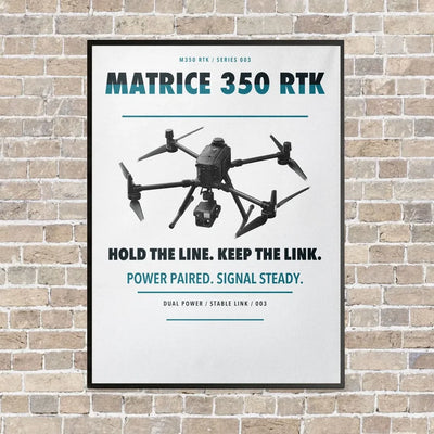 DJI Matrice 350 RTK vertical canvas print - framed - white background