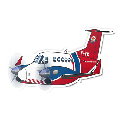 Ambulance Victoria Beechcraft King Air B350 aviation design airplane sticker in weather-resistant vinyl.