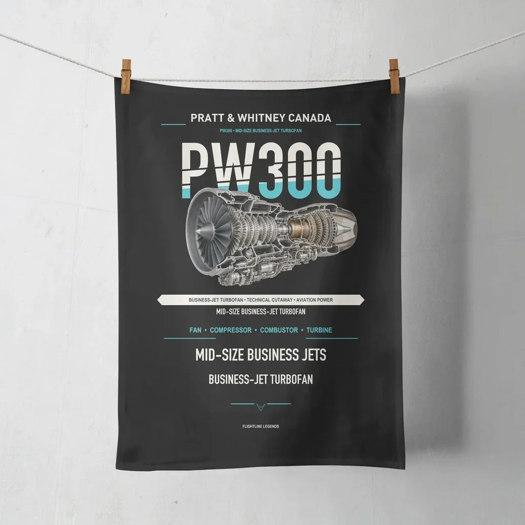 PW300 design on black towel