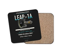 Thumbnail for CFM LEAP-1A design on black 1 piece coaster