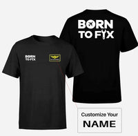 Thumbnail for Born To Fix Airplanes aviation design printed on soft cotton double-side print T-shirt.