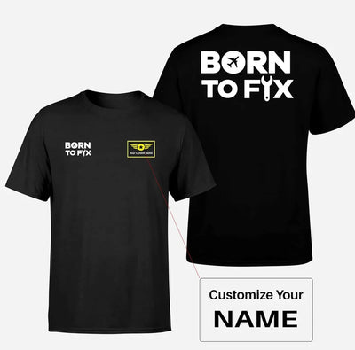 Born To Fix Airplanes aviation design printed on soft cotton double-side print T-shirt.