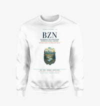 Thumbnail for Bozeman Yellowstone International Airport (BZN) design on white sweatshirt
