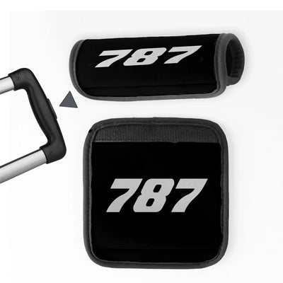 Boeing 787 Flat Text Neoprene aviation luggage handle cover in soft silicone.