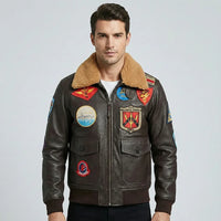 Thumbnail for Genuine Leather TOP GUN TOPGUN Maverick Style Pilot Jackets aviation Top Gun-themed product in premium build.