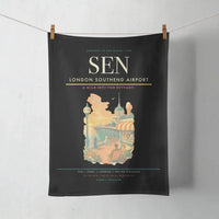 Thumbnail for London Southend Airport (SEN) design on black towel