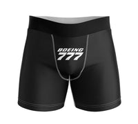 Thumbnail for Boeing 777 & Text aviation design on soft cotton blend men's boxers.