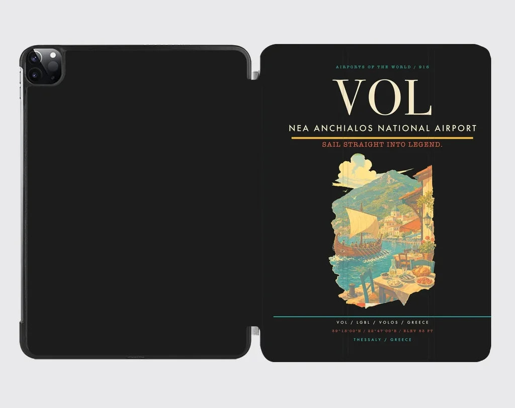 Nea Anchialos National Airport (VOL) design on black ipad tablet case