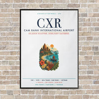 Thumbnail for Cam Ranh International Airport Nha Trang CXR vertical canvas print - framed - white background