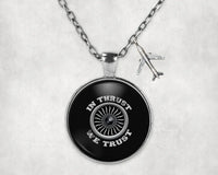 Thumbnail for In Thrust We Trust (Vol 2) aviation-themed necklace, polished stainless steel.