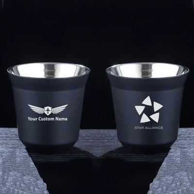 Star Alliance Airlines aviation design on double-wall coffee mug, vacuum-insulated double-wall.