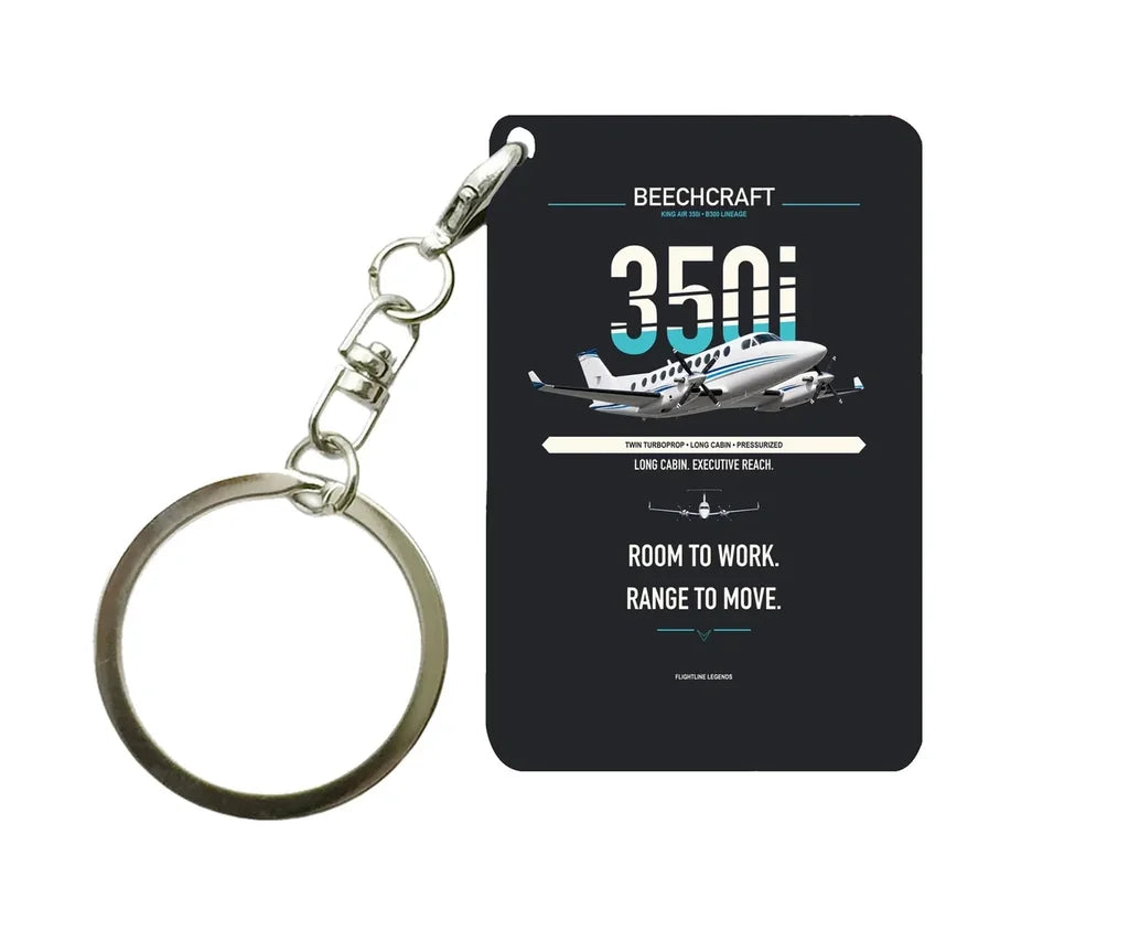 King Air 350i Key Chain design on black key chain