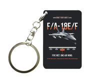 Thumbnail for F A-18E F Buddy Tanker design on black designed key chain, double-side print