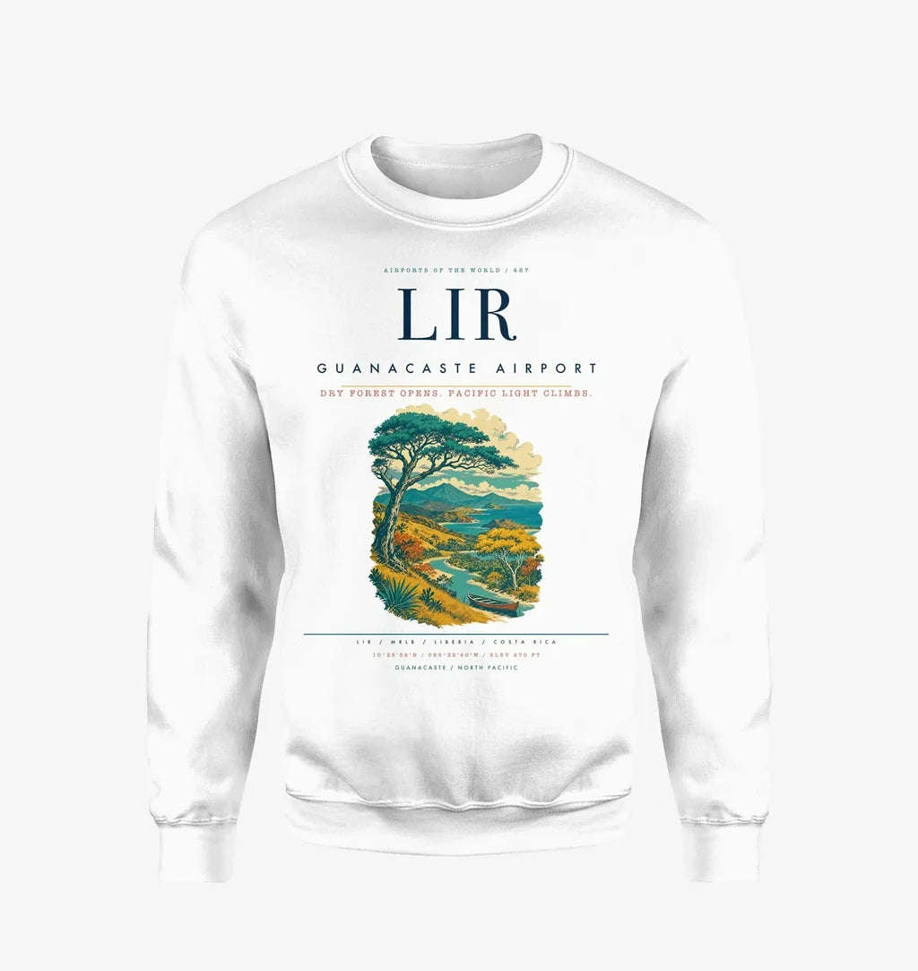 Guanacaste Airport (LIR) design on white sweatshirt
