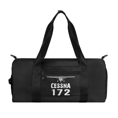 Cessna 172 & Plane aviation print sports bag, durable nylon.