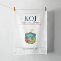Thumbnail for Kagoshima Airport (KOJ) design on white towel