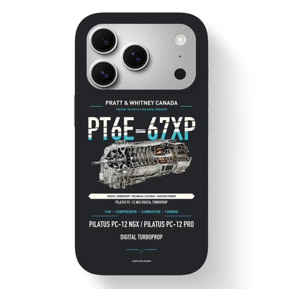 PT6E-67XP Case design on black iphone case