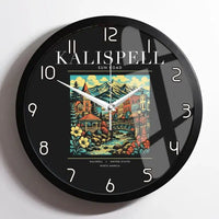 Thumbnail for KALISPELL - Poster - Wall Clock Framed - Black