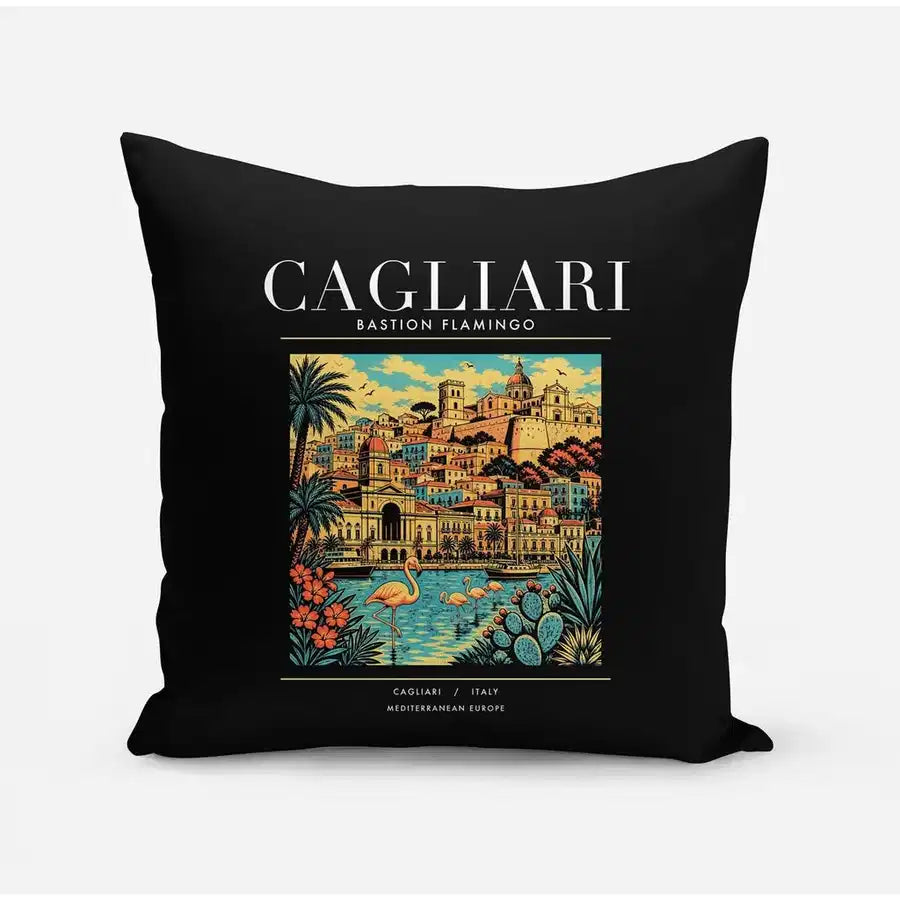 CAGLIARI - Poster - Pillow - Black