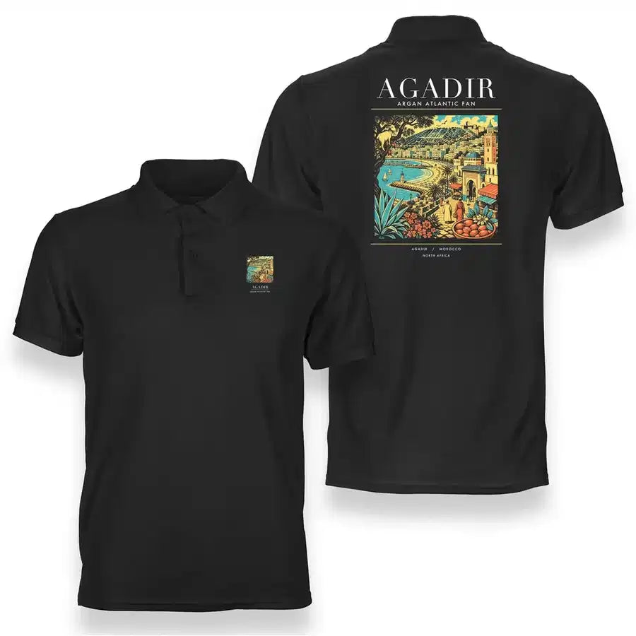 AGADIR - Poster - Double-Side Polo - Black
