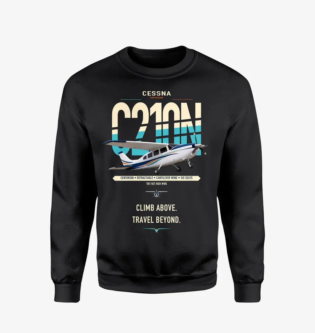 Cessna T210N Centurion design on black sweatshirt