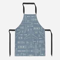 Thumbnail for Jet Planes & Airport Signs aviation design on durable cotton blend kitchen apron.