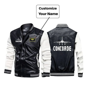 Concorde & Plane Stylish Leather Bomber Jackets