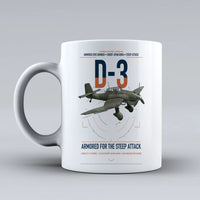 Thumbnail for Junkers Ju 87D-3 design on white ceramic mug, double-side print