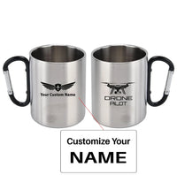 Thumbnail for Drone aviation design on outdoor mug, durable insulated construction.