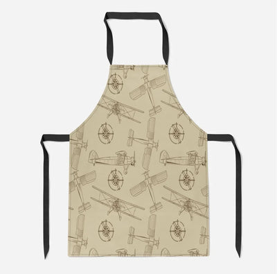 Very Cool Vintage Planes aviation design on durable cotton blend kitchen apron.