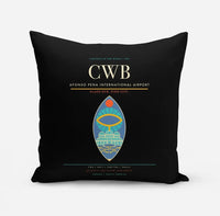 Thumbnail for Afonso Pena International Airport (CWB) design on black pillow