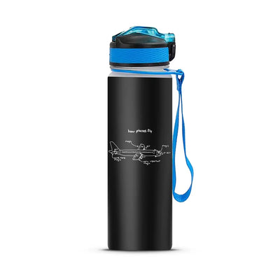 How Planes Fly Sports aviation design on sport kettle, insulated bottle with sport spout.