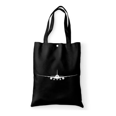 Boeing 787 Silhouette aviation print tote bag, canvas.