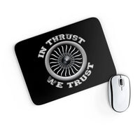 Thumbnail for In Thrust We Trust (Vol 2) aviation design on neoprene with anti-slip base mouse pad.